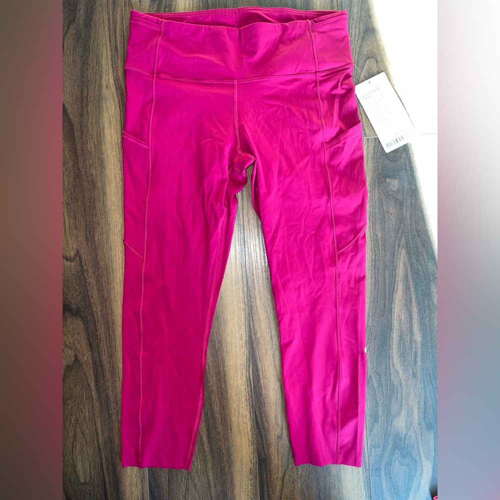 Lululemon fast and free H R crop 23 inches size 12 color dark plum